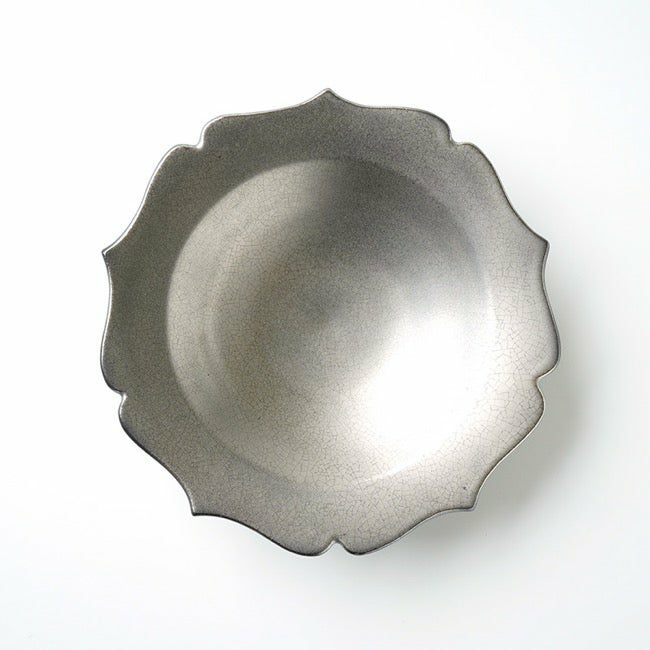 天龍窯（てんりゅうかま） 【天龍窯】凜花鉢7寸シルバー |皿や鉢など和