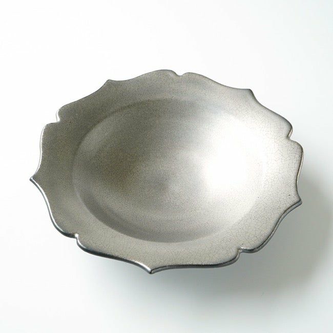 天龍窯（てんりゅうかま） 【天龍窯】凜花鉢7寸シルバー |皿や鉢など和