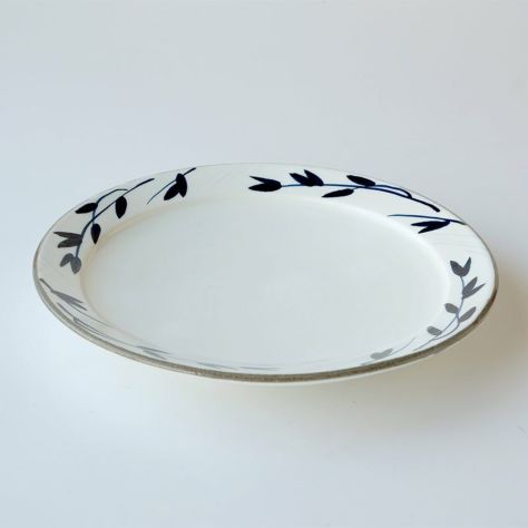 【カレーCP対象商品】おいしい器 いろどり 粉引 盛皿（染花）〈1枚〉 美濃焼