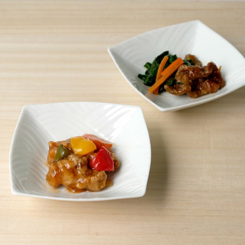 角鉢 白磁さらさ 角小鉢〈2個〉 美濃焼 |皿や鉢など和食器の通販は京都 