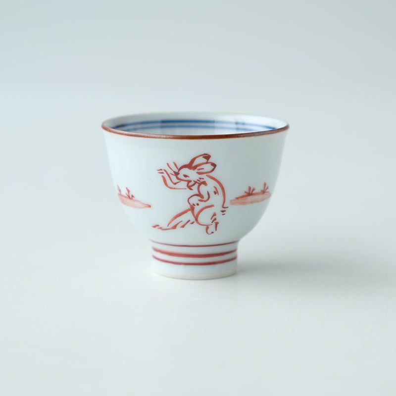 鳥獣戯画（ちょうじゅうぎが） 【会員特別価格】鳥獣戯画 酒器揃 赤絵〈徳利1個、盃2個〉 京焼・清水焼  |皿や鉢など和食器の通販は京都のたち吉（TACHIKICHI/橘吉）