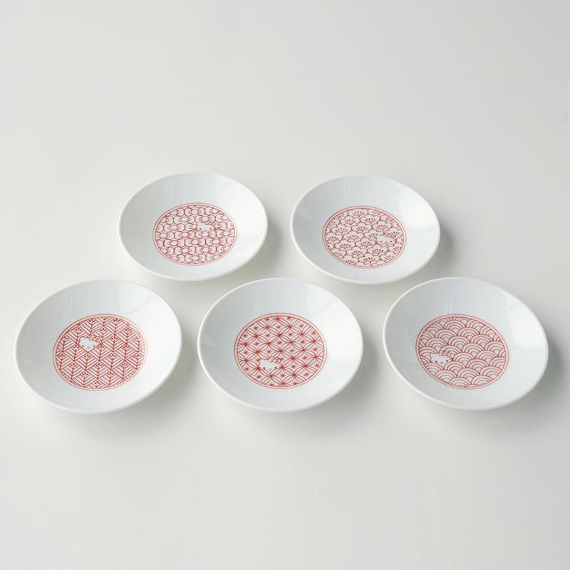 ハローキティ 吉祥文 小皿（赤）〈5枚〉 | 京都 皿や鉢など和食器の 