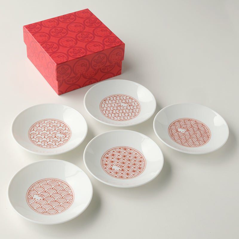 ハローキティ 吉祥文 小皿（赤）〈5枚〉 | 京都 皿や鉢など和食器の通販 たち吉オンラインショップ_TACHIKICHI/橘吉