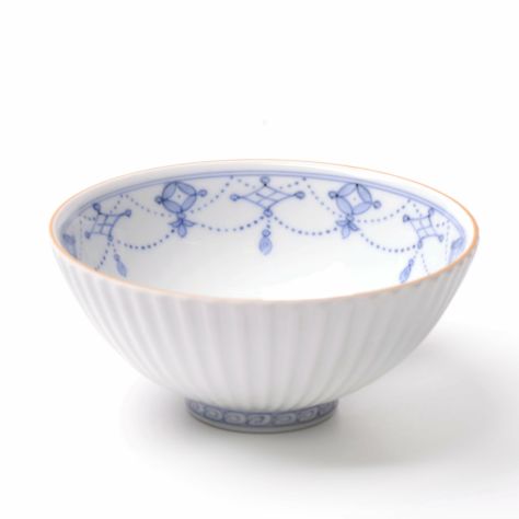 単品 青華瓔珞文 飯茶碗（大）〈1個〉有田焼