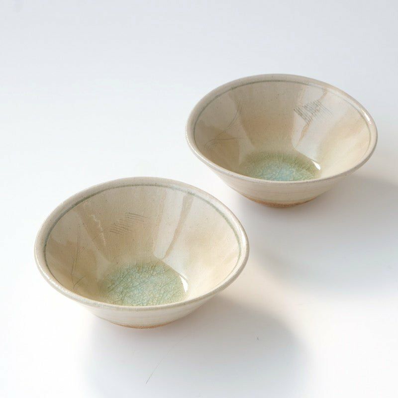 灰釉草文（はいゆうそうもん） 灰釉草文 組鉢〈2個〉 美濃焼 |皿や鉢 