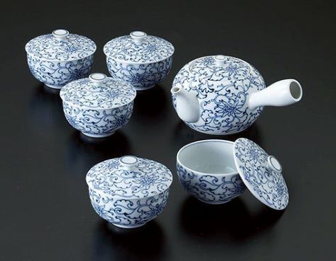 京唐草 急須茶器〈急須1個・茶碗5個〉 瀬戸焼 | 京都 皿や鉢など和食器