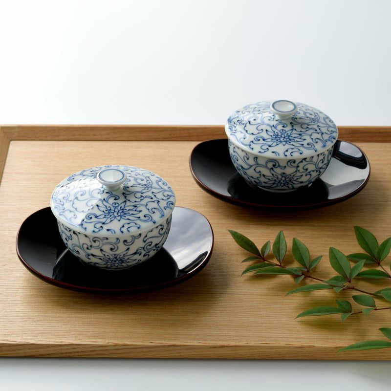 京唐草（きょうからくさ） 京唐草 お茶呑茶碗（桐箱入）〈5客〉 瀬戸焼 