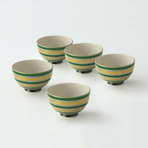 高雅 お茶呑茶碗(桐箱入)〈5個〉 京焼・清水焼