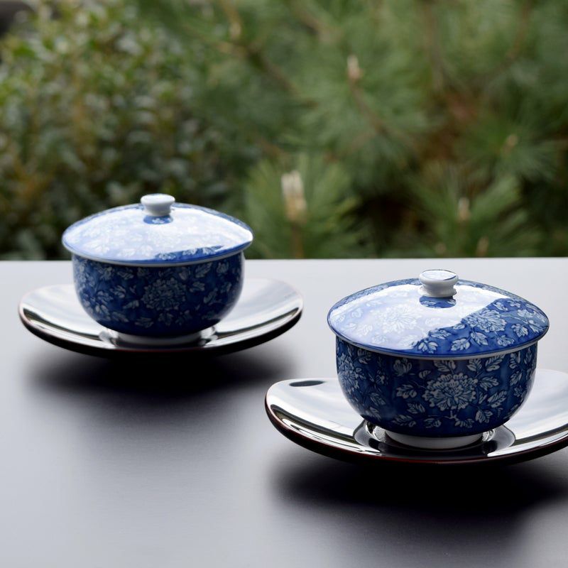 染牡丹 蓋付お茶呑茶碗（木箱入）〈5客〉 美濃焼 | 京都 皿や鉢など和