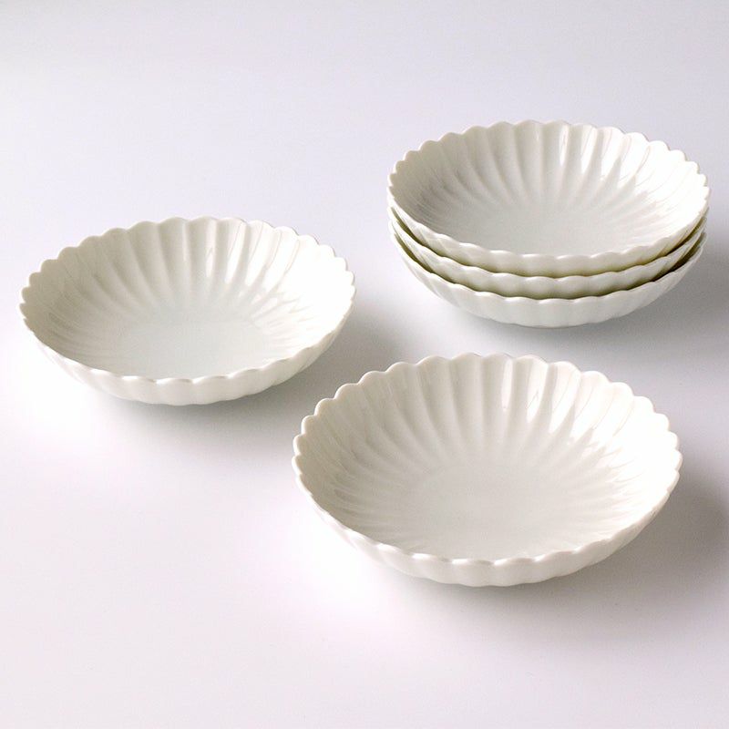 中皿（約15～23cm） 白菊 銘々皿〈5枚〉 美濃焼 |皿や鉢など和食器