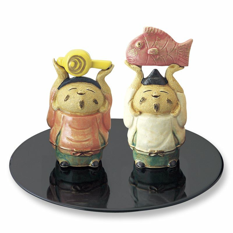 縁起かつぎ 七福神 縁起かつぎ 置物（大黒さま）〈1個〉 瀬戸焼 |皿や 