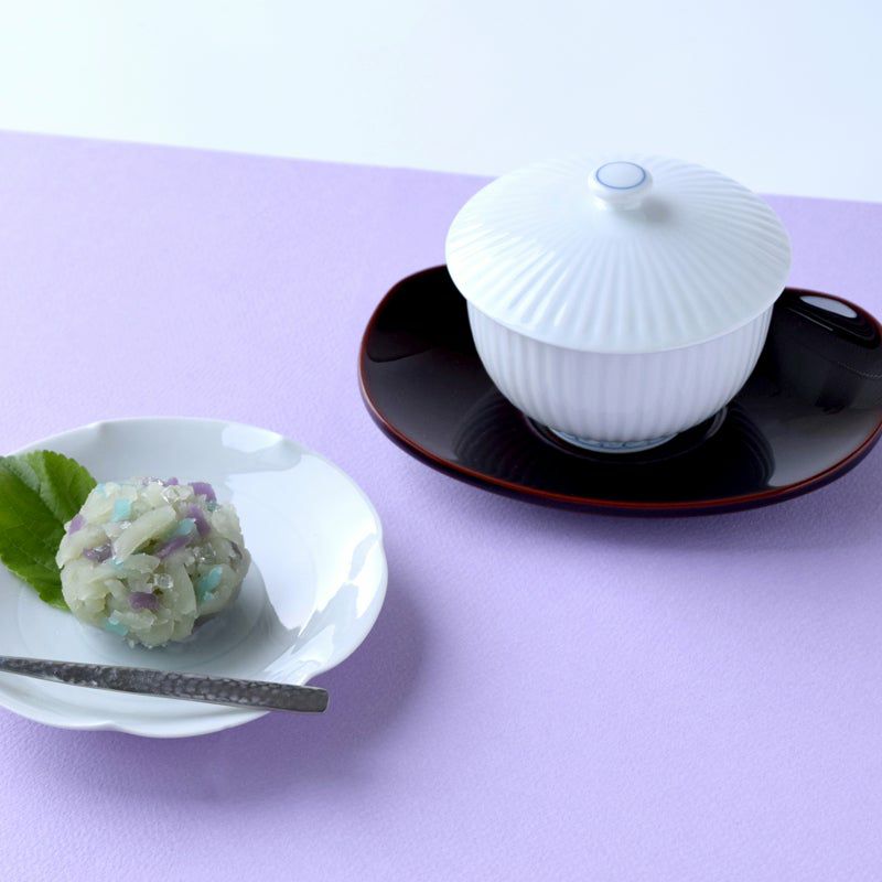 業務用対応可高級　新品　有田焼　翠山　茶碗蒸し　受け皿蓋付き　５客