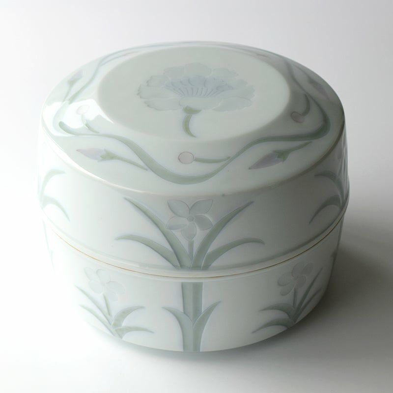 名工品 【名工品】 林敏夫 彩磁 草花文筥 〈1個〉 |皿や鉢など和食器の