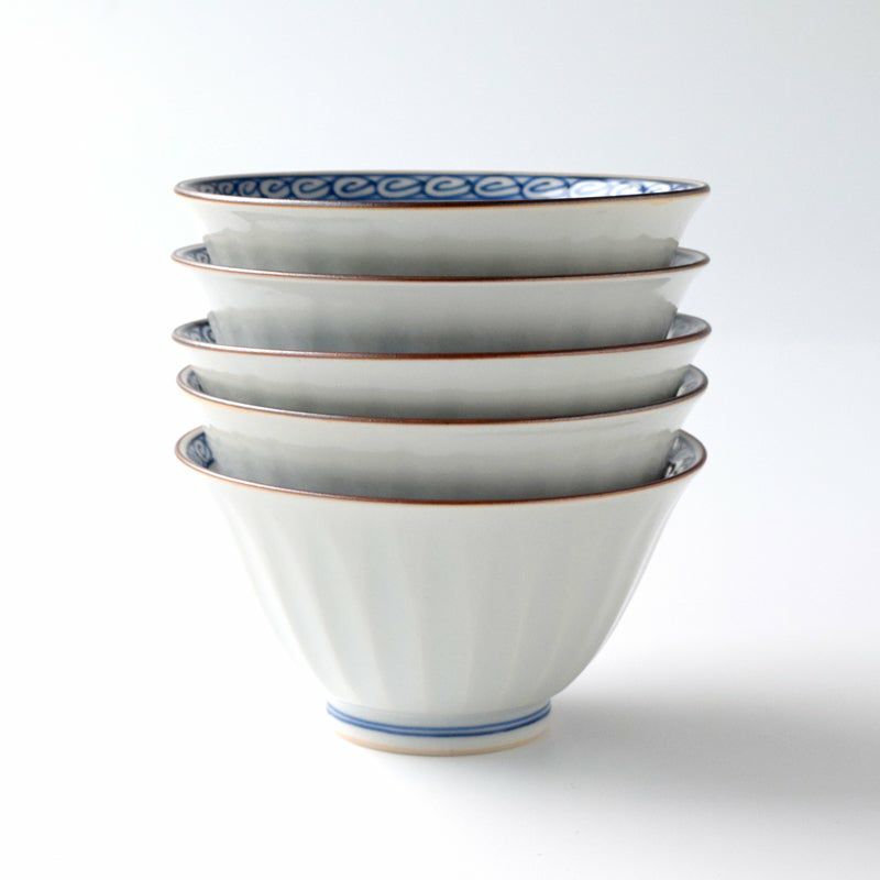 シリーズ以外・その他 白磁面取 お茶呑茶碗（桐箱入）〈5個〉 京焼 
