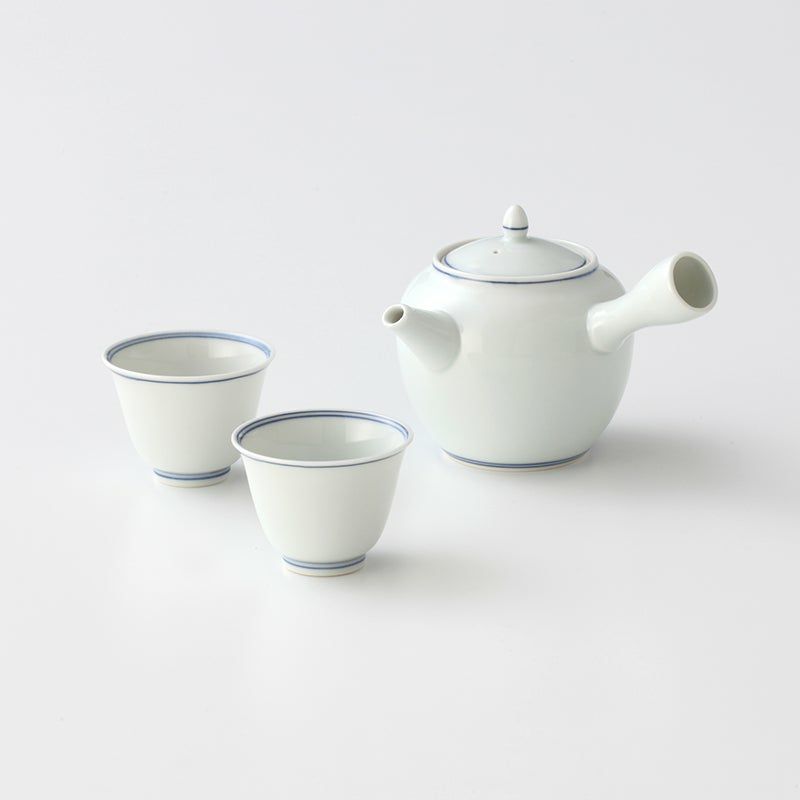 白磁 煎茶器 〈急須1個・お茶呑茶碗2個〉 京焼・清水焼