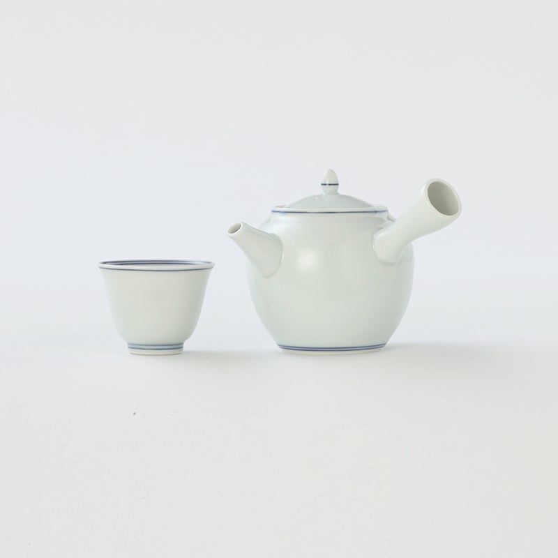 茶器セット 白磁 煎茶器 〈急須1個・お茶呑茶碗2個〉 京焼・清水焼 |皿
