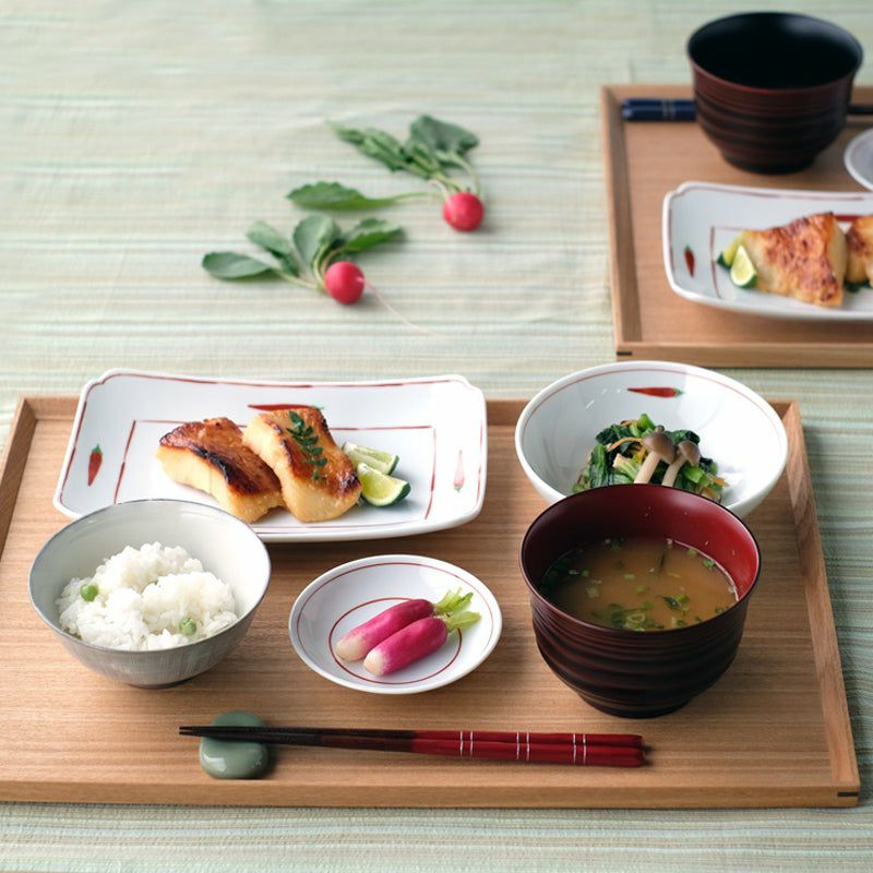 赤絵かぶら 長角皿〈2枚〉 美濃焼 | 京都 皿や鉢など和食器の通販