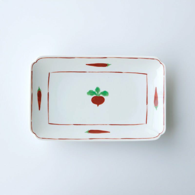 角皿・焼物皿 単品 赤絵かぶら 長角皿〈1枚〉 美濃焼 |皿や鉢など和 