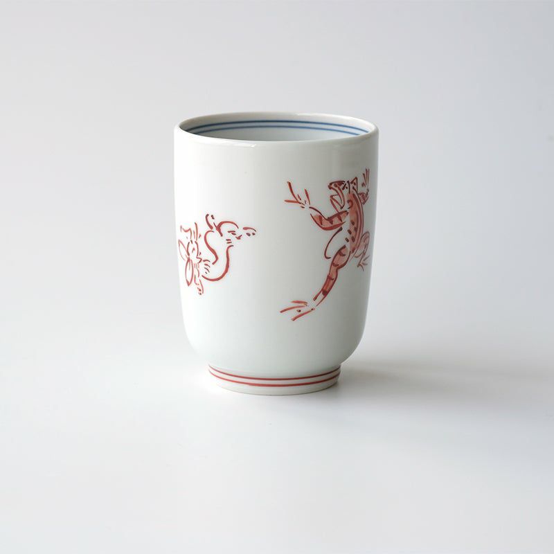 鳥獣戯画(ちょうじゅうぎが) 鳥獣戯画 湯呑 赤絵〈1個〉 京焼 鳥獣戯画(ちょうじゅうぎが) 鳥獣戯画 湯呑 赤絵〈1個〉 京焼