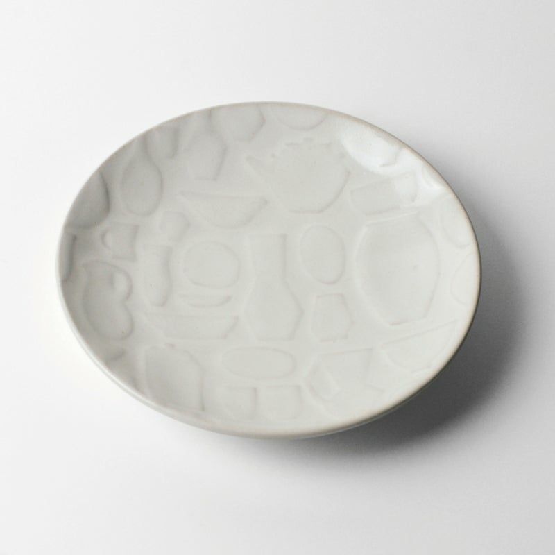 塚本窯（つかもとがま） 【益子焼】レリーフ 飴釉 オーバルプレート S