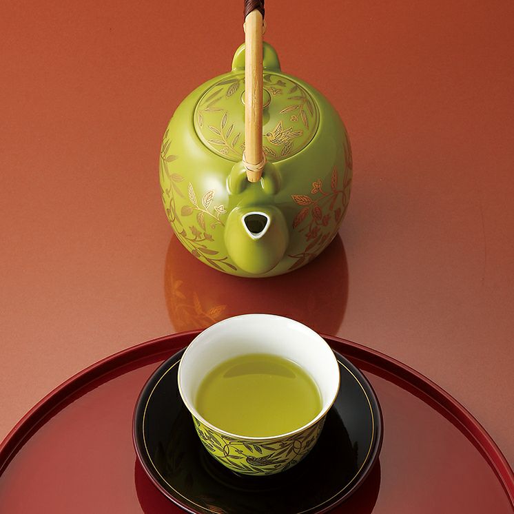 たち吉 美濃焼 『萌葱金彩』　茶器セット　急須１個・お茶呑茶碗５個 Amazon.co.jp: たち吉 萌葱金彩 茶器お茶呑茶碗5客セット 木