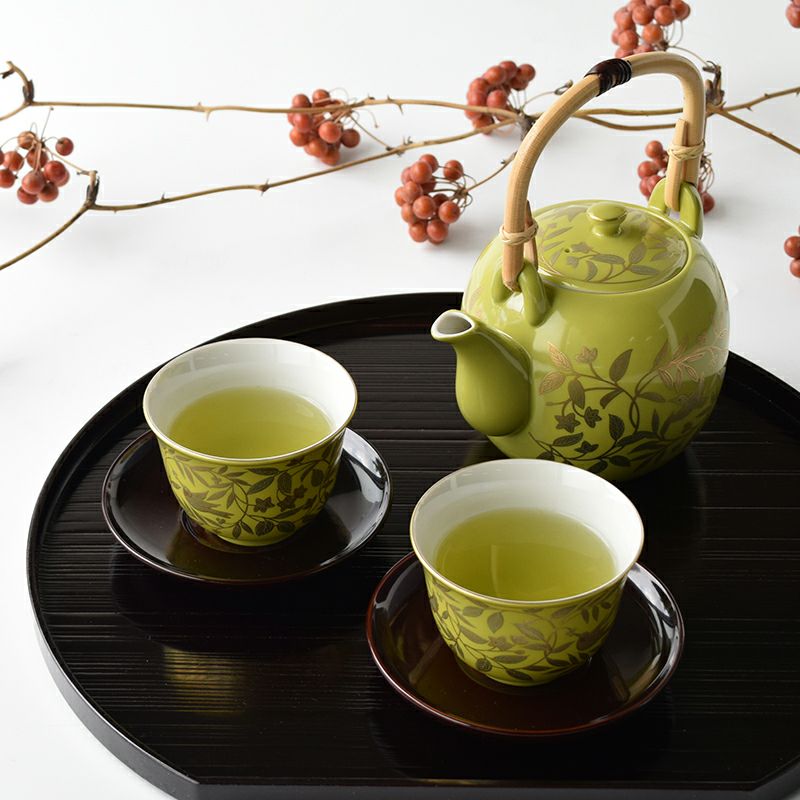 Conservative - コンサバシリーズ - 萌葱金彩 茶器〈石瓶１個・お茶呑茶碗５個〉 美濃焼 |皿や鉢など和食器の通販は京都のたち吉（TACHIKICHI/橘吉）|Japanese  tableware・日本餐具