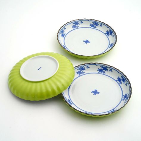 【おまとめSALE】もえぎ染花 中皿 〈2枚〉  美濃焼