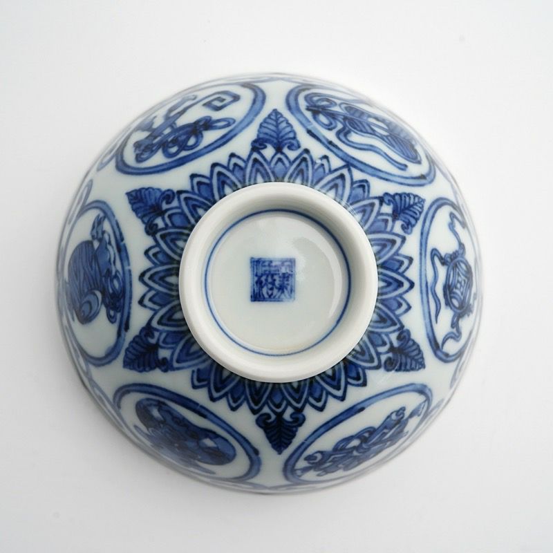 【茶碗　独楽　南蛮七宝】紙箱 茶碗 独楽 南蛮七宝】紙箱