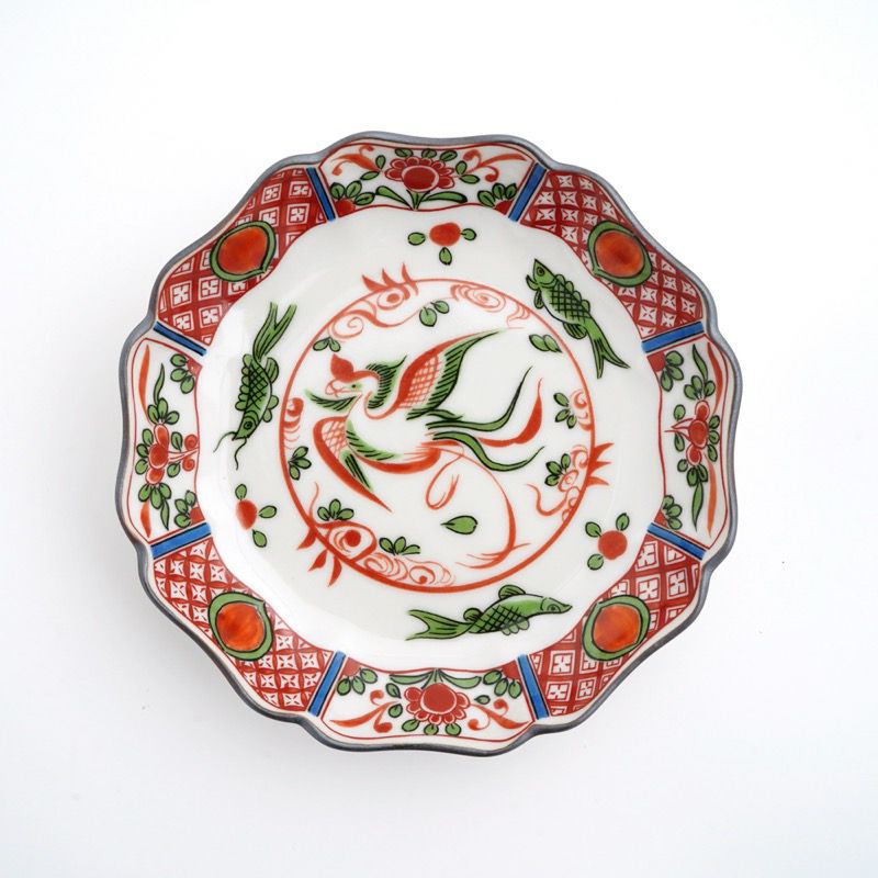小皿・取皿（約9～14cm） 【九谷焼】4.2号皿揃 赤絵鳳凰〈5枚〉 |皿や 