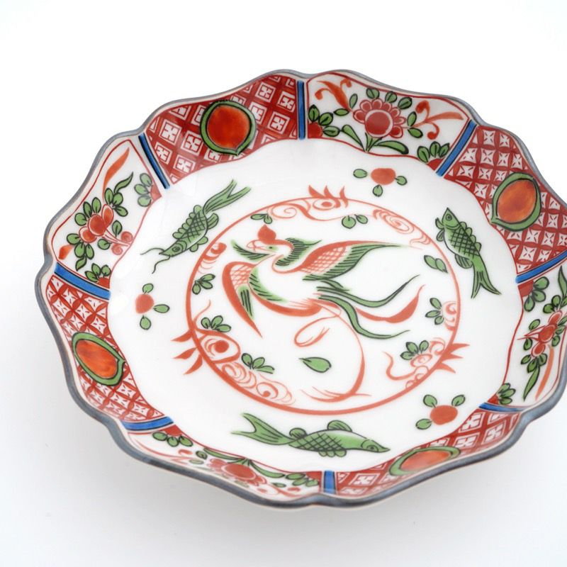 小皿・取皿（約9～14cm） 【九谷焼】4.2号皿揃 赤絵鳳凰〈5枚〉 |皿や 