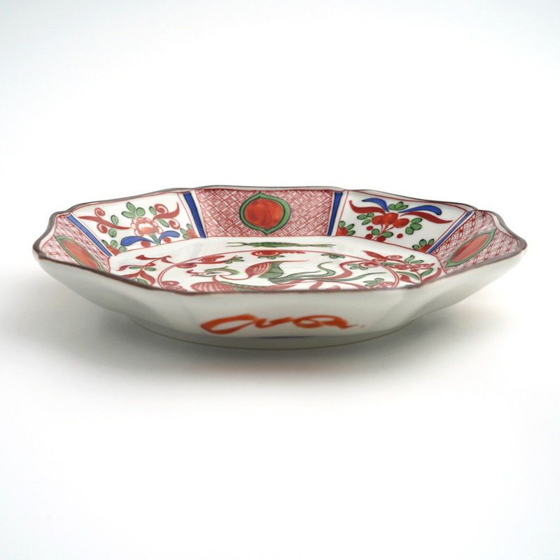 中皿（約15～23cm） 【九谷焼】6.5号皿揃 赤絵鳳凰〈5枚〉 |皿や鉢など 