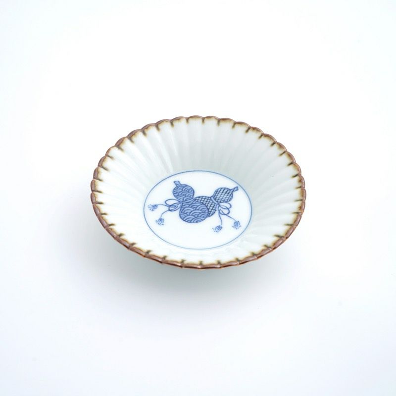 【和食器】　林正太郎　『絵志野梅形銘々皿』5枚　共箱　小皿　菓子皿 和食器】 林正太郎 『絵志野梅形銘々皿』5枚 共箱 小皿 菓子