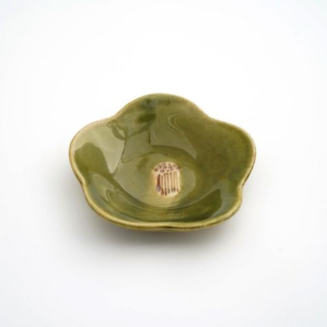 購入の正規品 【蔵c8684e】織部 葉型 豆皿 小皿 五客 - 工芸品