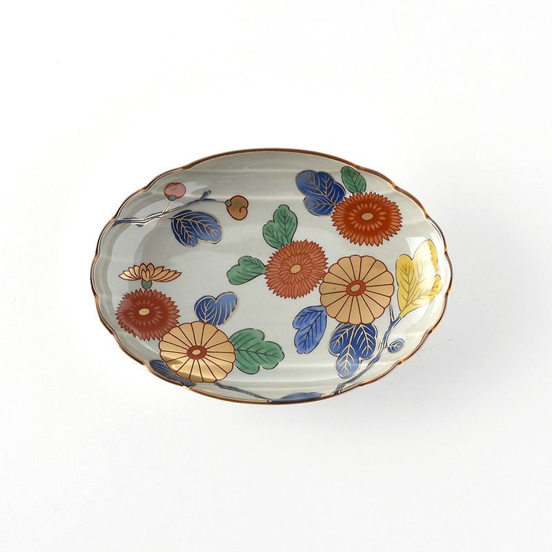 オーバル皿・楕円皿 【波佐見焼】古伊万里菊紋 楕円皿〈1枚〉 |皿や鉢