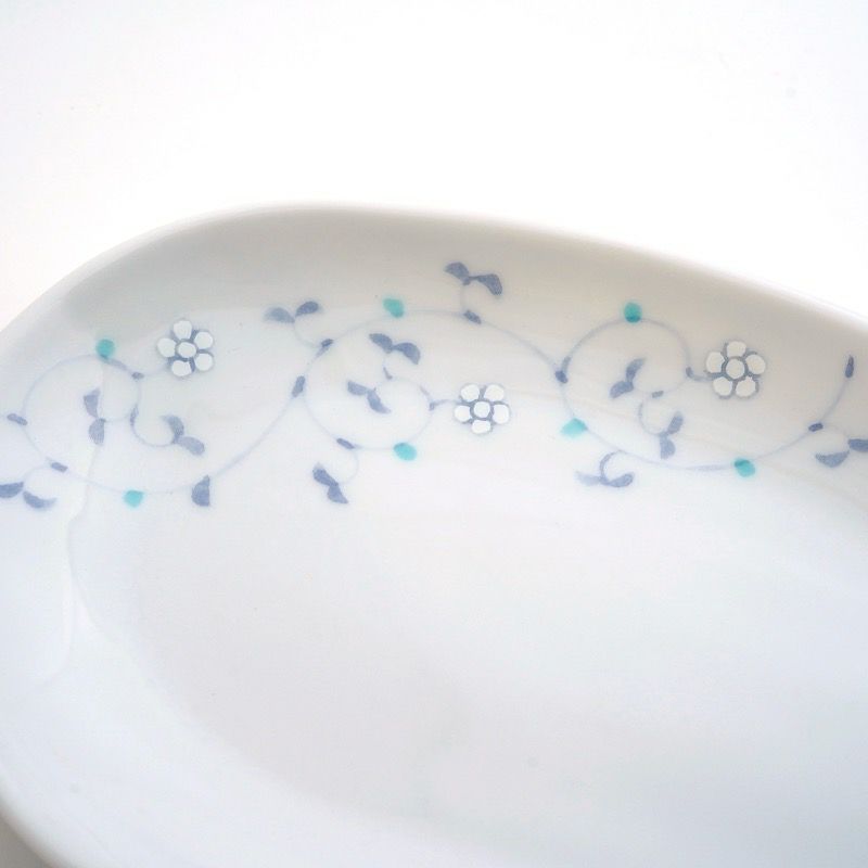 オーバル皿・楕円皿 団らんシリーズ 花からくさ 楕円小皿〈3枚〉 美濃 