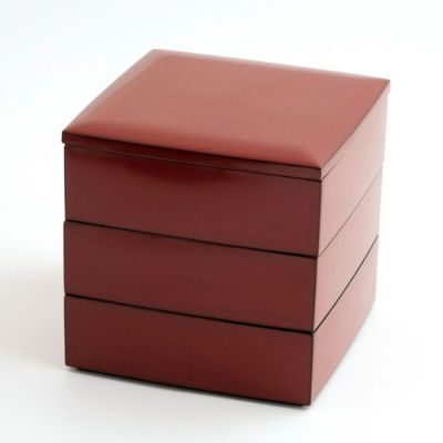 【おまとめSALE】5寸胴張三段重 朱内黒〈1組〉