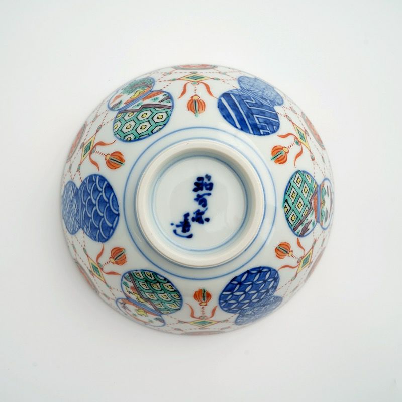 飯碗（茶碗） 【京焼・清水焼】色絵六瓢瓔珞飯茶碗（大）〈1個〉 |皿や