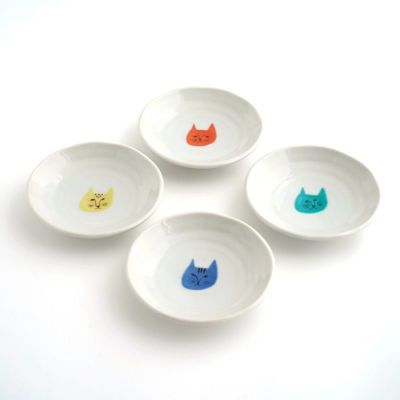 九谷焼 ハレクタニ 【ハレクタニ】トリ豆皿 4pcsセット〈4枚〉 |皿や鉢