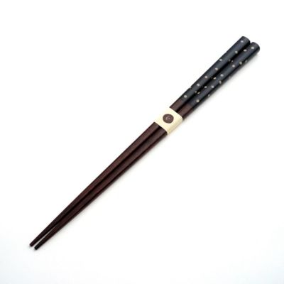 【えちぜん箸】先角箸 黒白水玉〈1膳〉