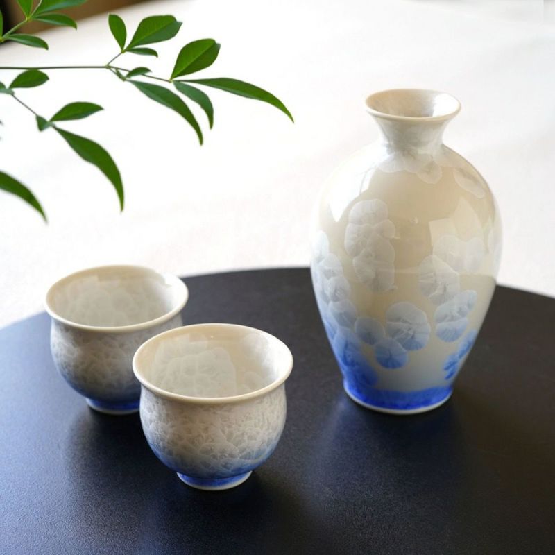花結晶 【京焼・清水焼】花結晶 お預け酒器（白地青）〈徳利1個 