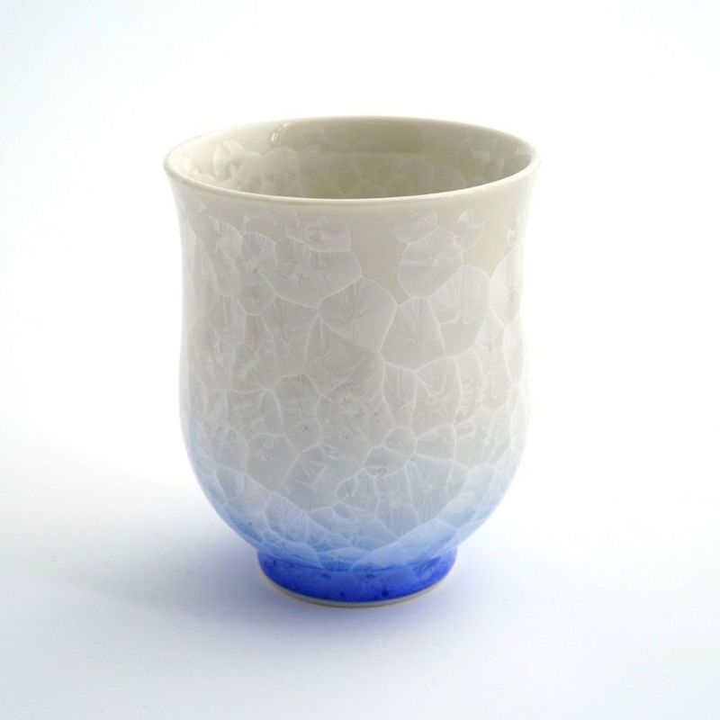 花結晶 【京焼・清水焼】花結晶 組湯呑（白地青赤）〈2個〉 |皿や鉢
