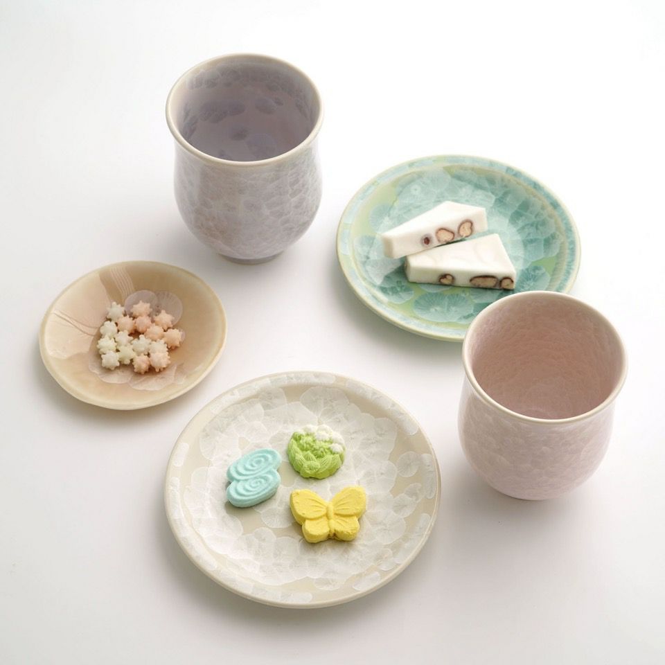 花結晶 【京焼・清水焼】花結晶 銘々皿（緑）〈1枚〉 |皿や鉢など和 