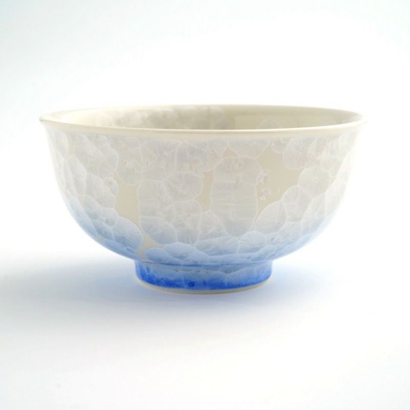 花結晶 【京焼・清水焼】花結晶 組茶碗（白地青赤）〈2個〉 |皿