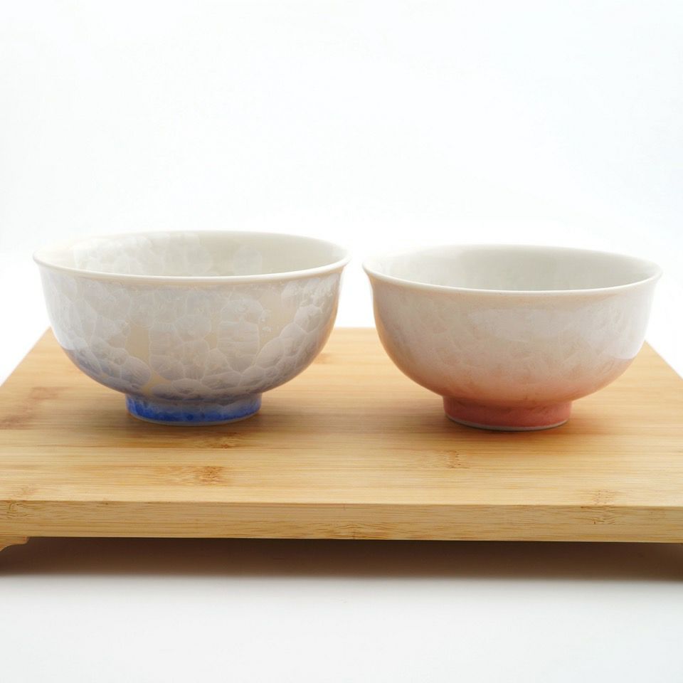 花結晶 【京焼・清水焼】花結晶 茶碗（白地青）〈1個〉 |皿や鉢など和 