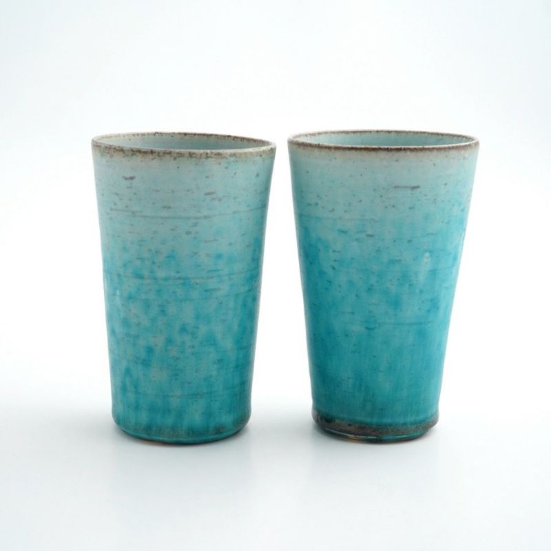 シリーズ以外・その他 ターコイズ フリーカップ 双〈2個〉 京焼