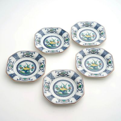 SALE 【九谷焼SALE】宝紋花鳥 5号皿〈5枚〉 |皿や鉢など和食器の通販は京都のたち吉（TACHIKICHI/橘吉）