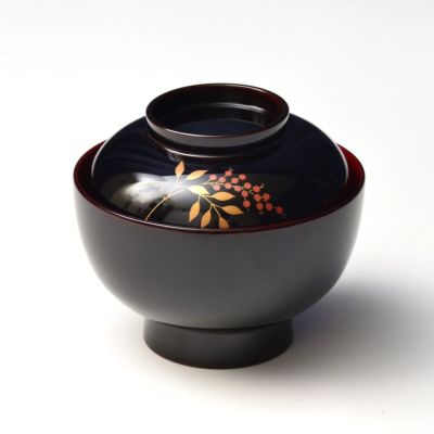 【越前塗】南天 溜 雑煮椀〈1個〉