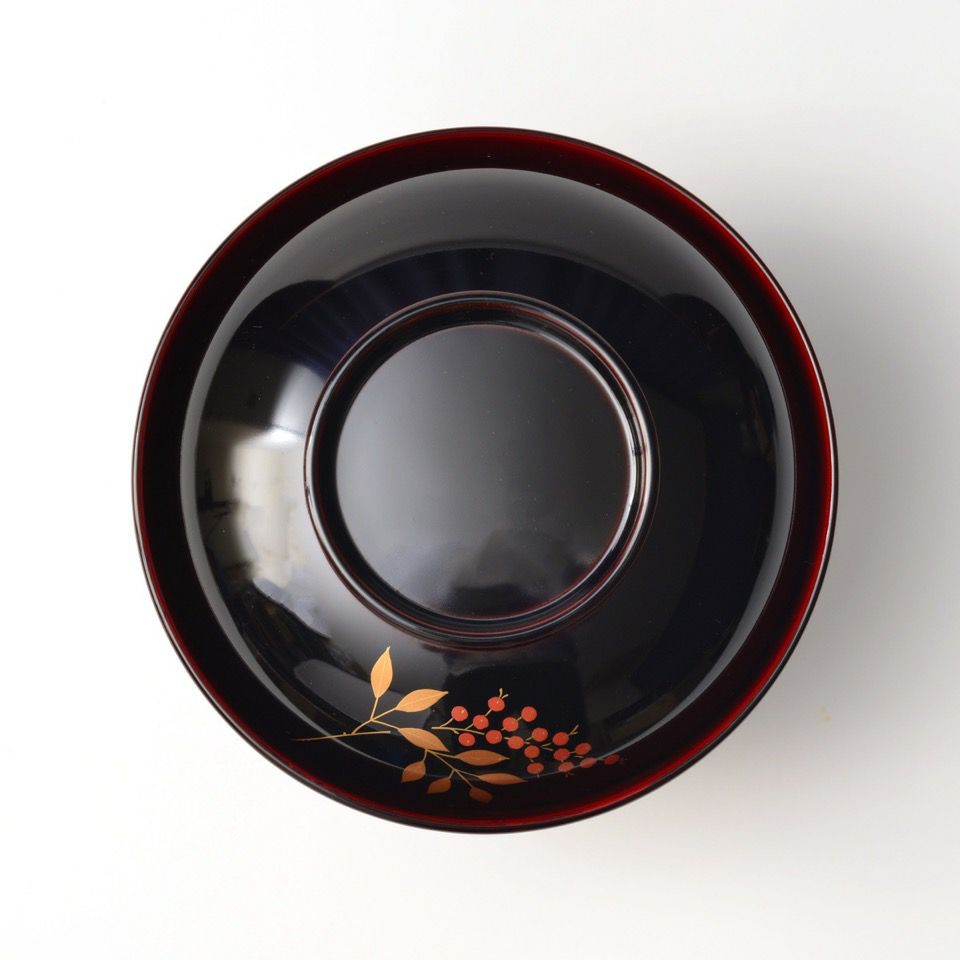越前塗（福井県） 【越前塗】南天 溜 雑煮椀〈1個〉 |皿や鉢など和食器