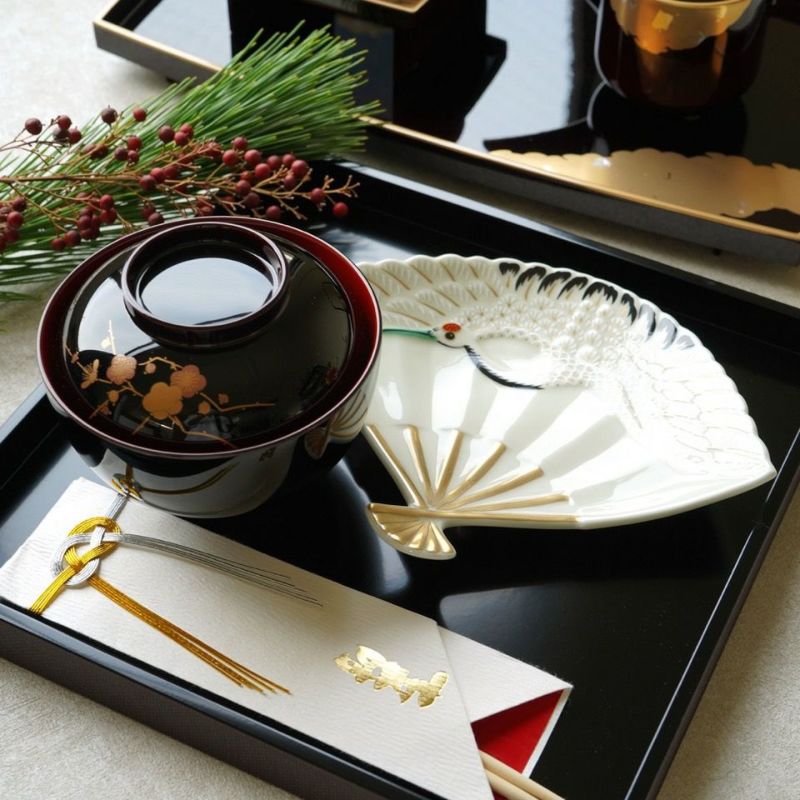 越前塗（福井県） 【越前塗】曙布目 黒 角膳〈1枚〉 |皿や鉢など和食器