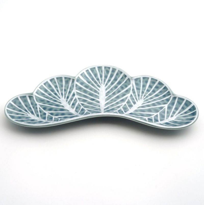 有田焼・伊万里焼（佐賀県） 【有田焼 幸楽窯】錦青鈍釉銀松葉形 前菜